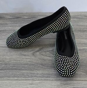 No Boundaries Black Embellished Flats, Size 7